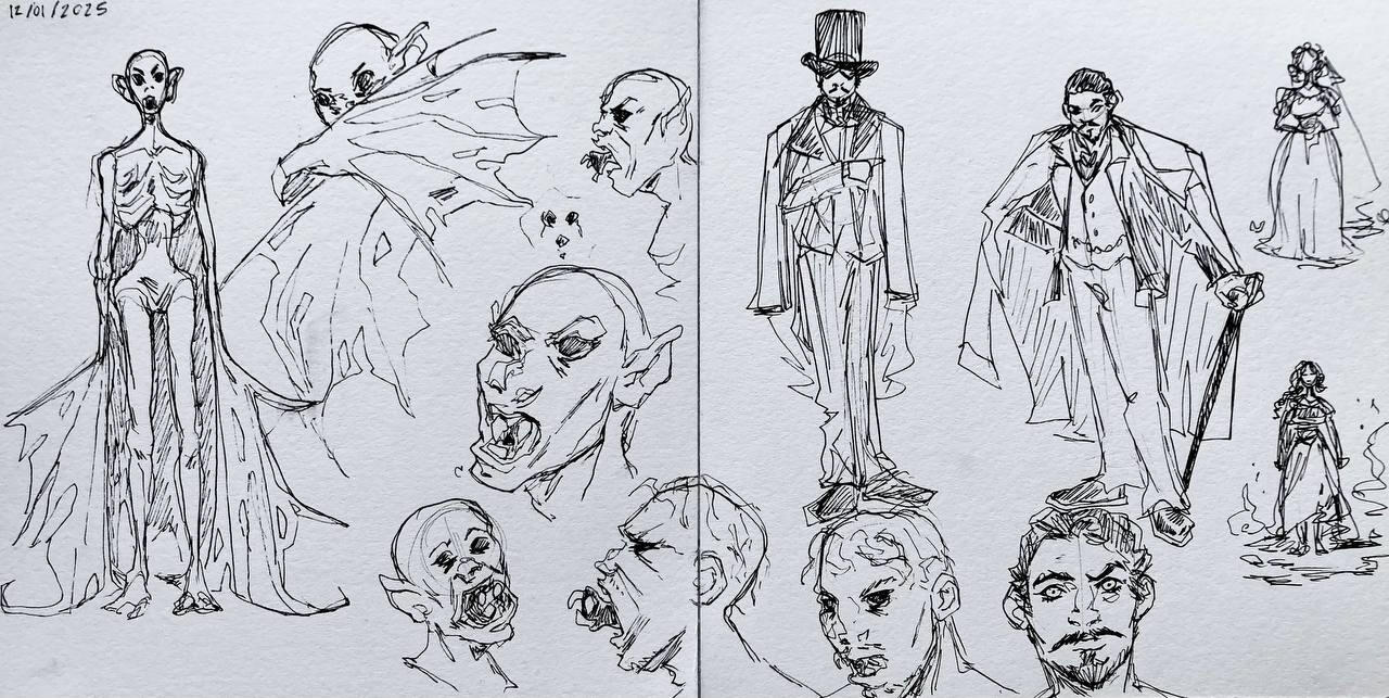 early vampire concepts for 'u maligno