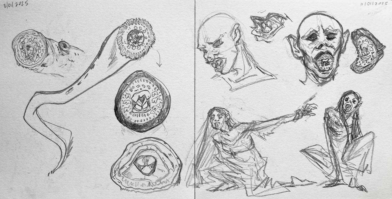 early u maligno concepts for when i learned i wanted to use leeches as an inspo