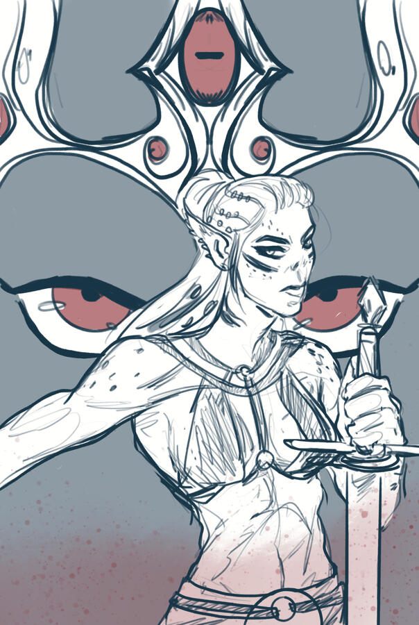 BG3 PORTRAITS SERIES (Lae'zel sketch)